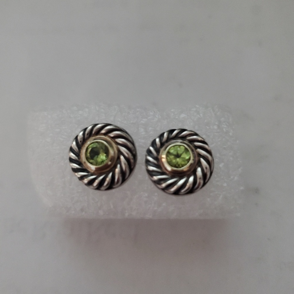 David Yurman Cookie Peridot Stud Earrings